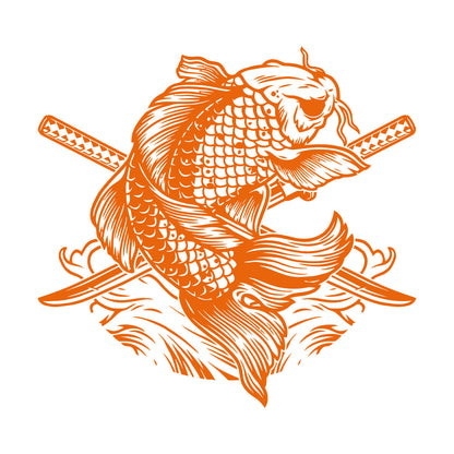 Lettering Stickers Asian Style Japanese Koi Carp Fish Swords Multi Color Selection