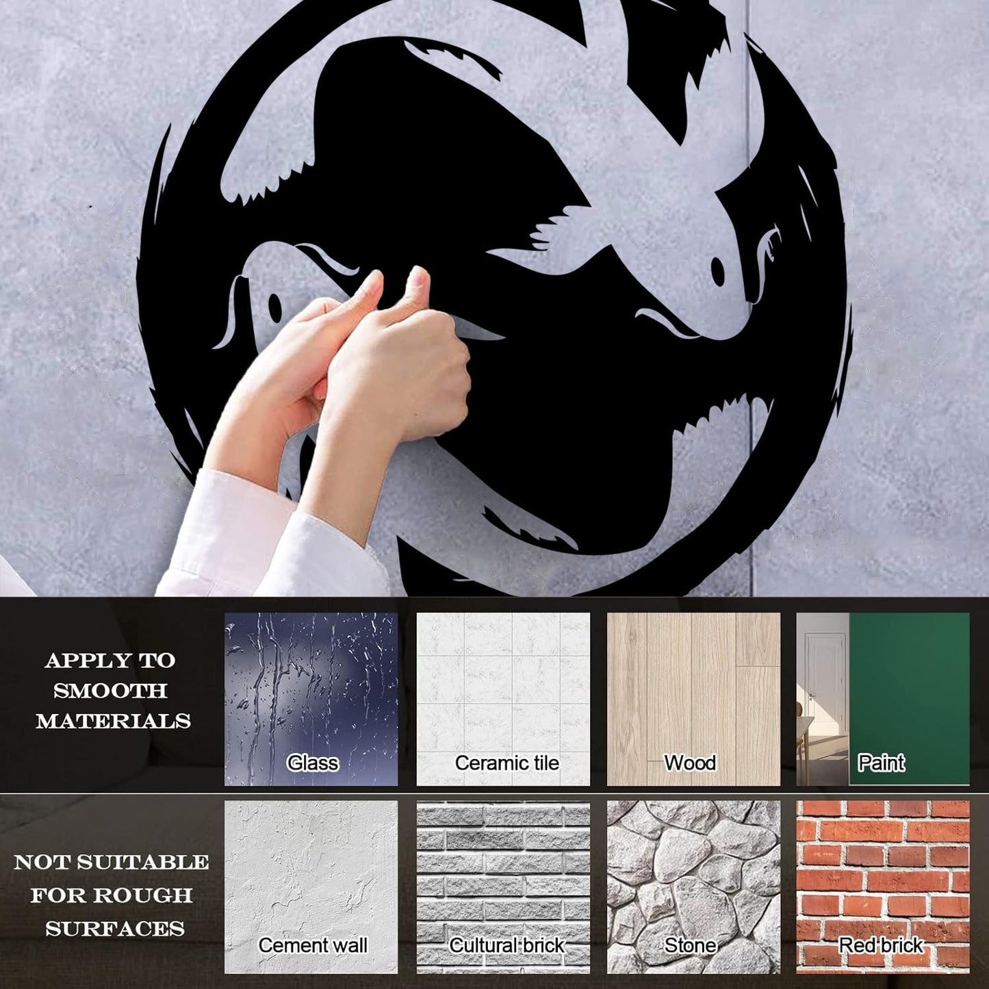 Asian Style Koi Carp Couple Fish Zen Japanese Wall Decals Art Mural Painting