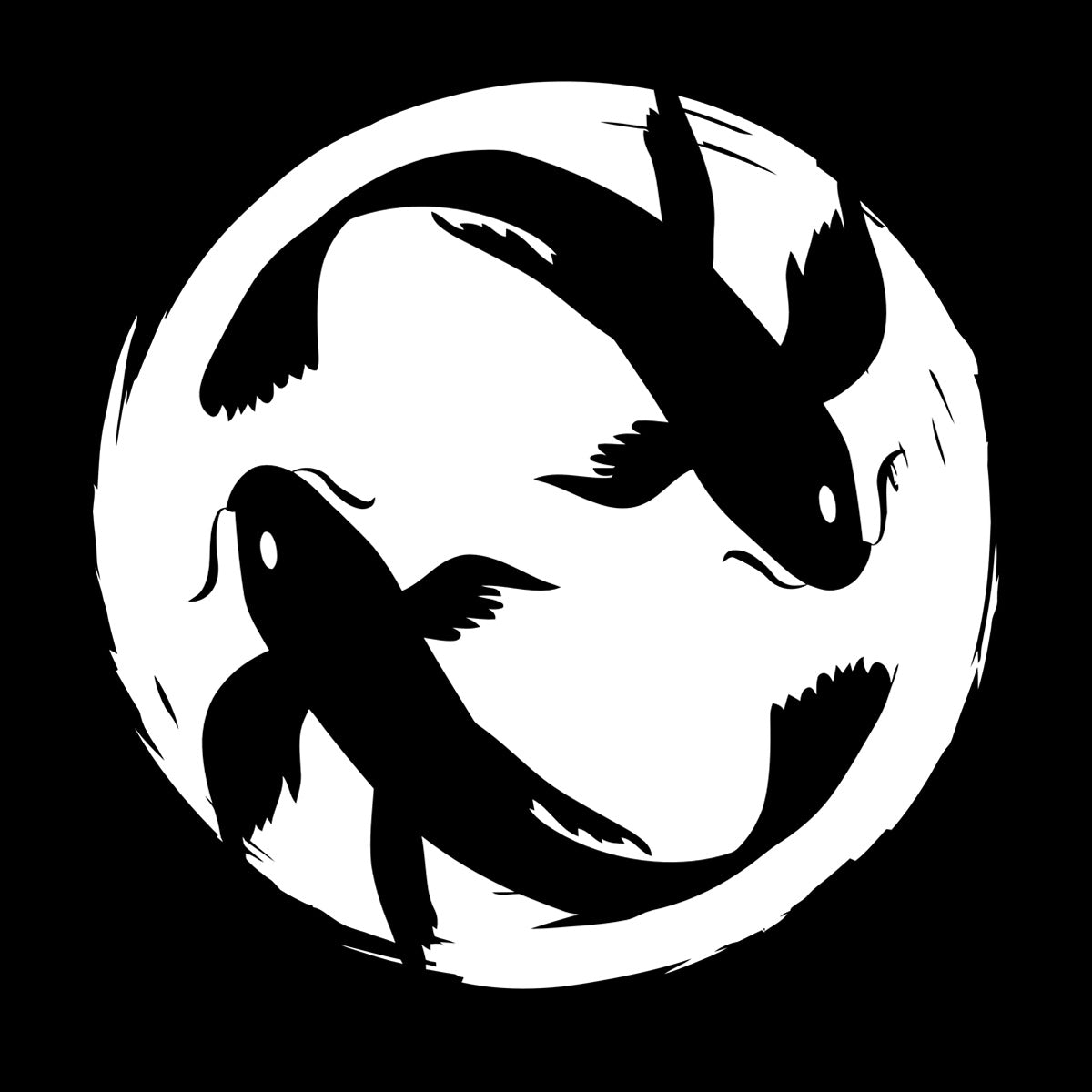 Asian Style Koi Carp Couple Fish Zen Japanese Wall Decals Art Mural Painting