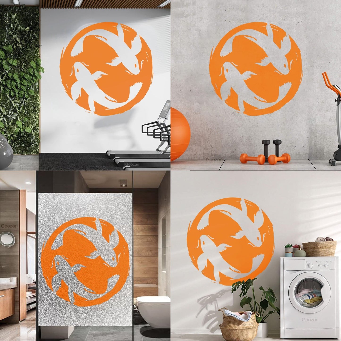 Asian Style Koi Carp Couple Fish Zen Japanese Wall Decals Art Mural Painting