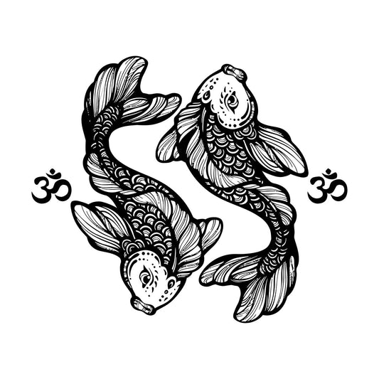 Wall Vinyl Sticker Decor Koi Carp Couple Fishes Ation Aquarium Can Modify And Add Information