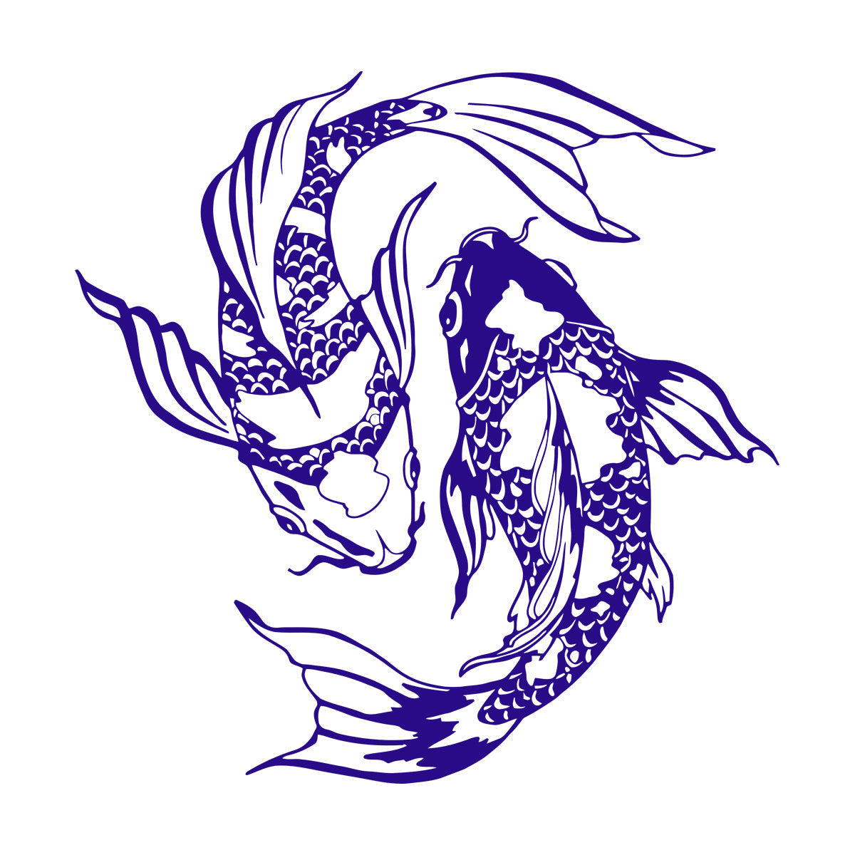 Wall Decals Pvc Koi Carp Fish Yin Yang Symbol Oriental Fishes Tattoo Culture