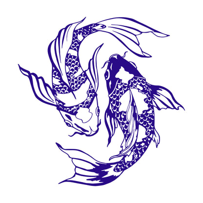 Wall Decals Pvc Koi Carp Fish Yin Yang Symbol Oriental Fishes Tattoo Culture