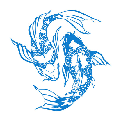 Wall Decals Pvc Koi Carp Fish Yin Yang Symbol Oriental Fishes Tattoo Culture