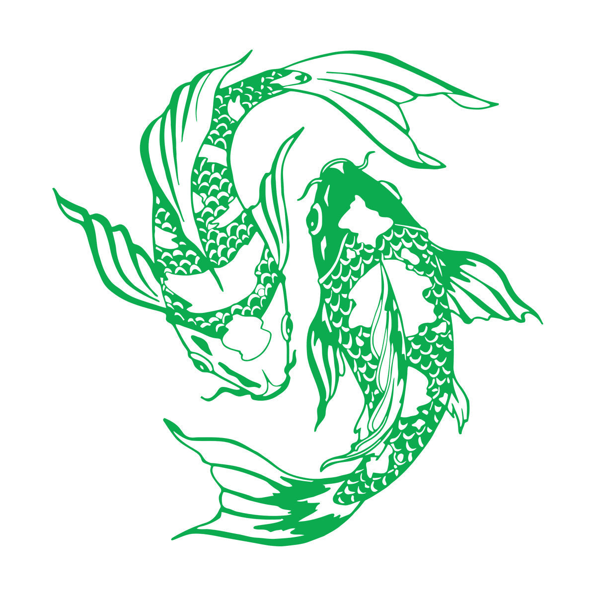 Wall Decals Pvc Koi Carp Fish Yin Yang Symbol Oriental Fishes Tattoo Culture