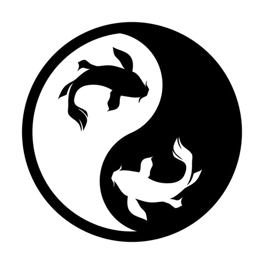 Wall Decals Paster Paper Zen Koi Fish Yin Yang Asian Ation Self Adhesive