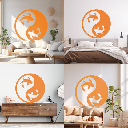 Wall Decals Paster Paper Zen Koi Fish Yin Yang Asian Ation Self Adhesive