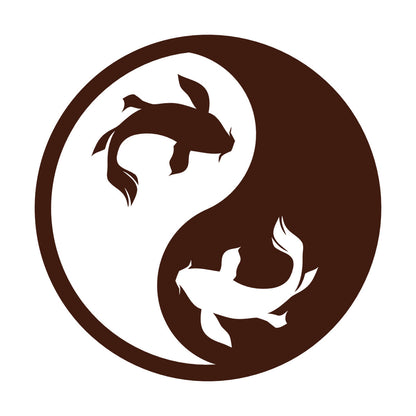 Wall Decals Paster Paper Zen Koi Fish Yin Yang Asian Ation Self Adhesive