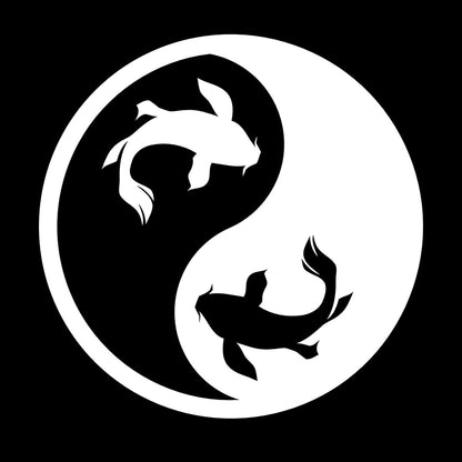 Wall Decals Paster Paper Zen Koi Fish Yin Yang Asian Ation Self Adhesive