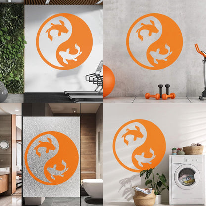 Wall Decals Paster Paper Zen Koi Fish Yin Yang Asian Ation Self Adhesive
