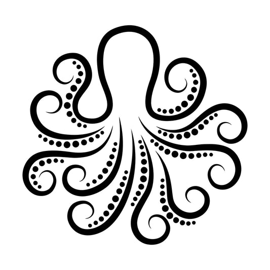 Engraving Decals Abstract Ornament Sea Octopus Tentacles Easy Installation