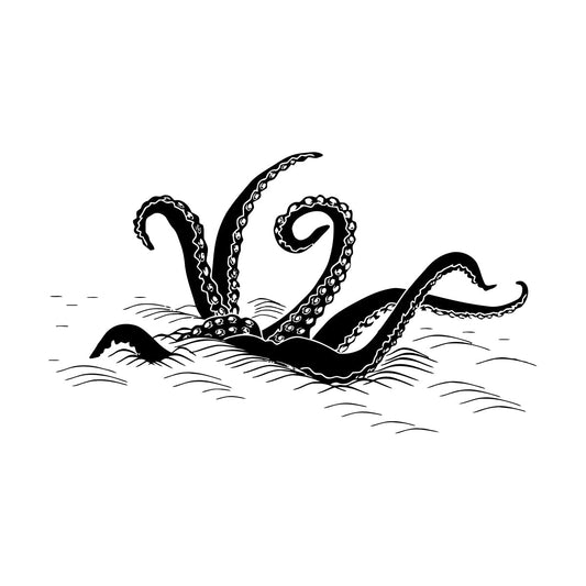 Octopus Tentacles Wave Ocean Monster Fine Carving Decals Waterproof