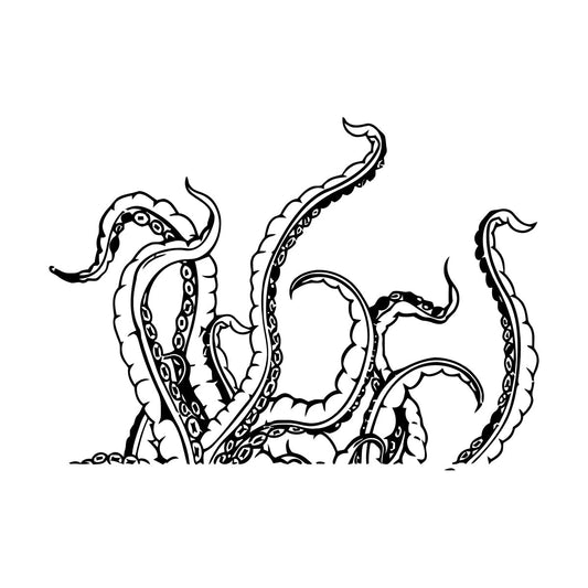 Tentacles Calamar Deep Sea Horror Scary Ocean Mural And Wall Vinyl Decal Removable Without Leaving Glue