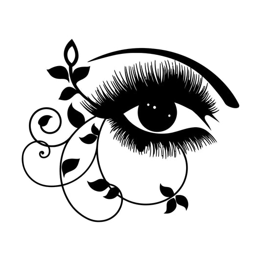 Engraving Stickers Abstract Girl Eye Eyelashes Multiple Size Options
