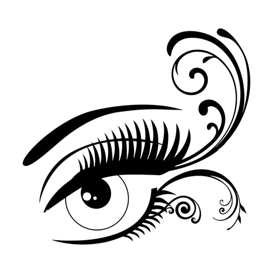 Engraving Decals Beautiful Appeal Eye Lashes Beauty Salon Makeup Window Decals