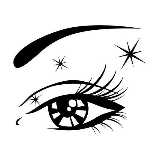 Mural And Wall Vinyl Decal Beautiful Appeal Woman Eye Eyelashes Makeup Glass Stickers