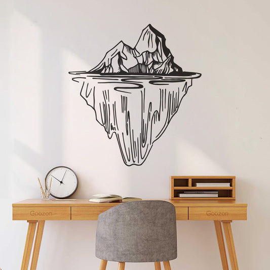 Cartoon Mountain Natural Landscape Lettering Decals Easy Installation