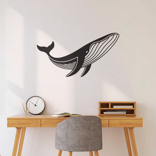 Stickers muraux en papier adhésif, motif grande baleine sauvage, océan, eau, mer, marin, personnalisables