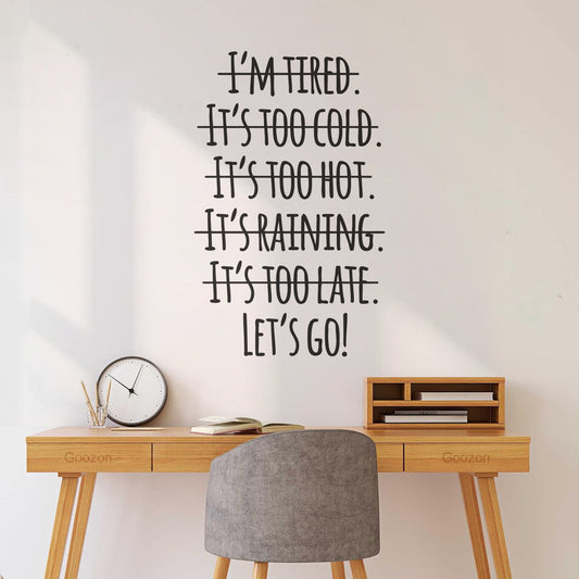 Lettering Stickers Inspiring Letters Motivation Phrase Words Let'S Go It Won'T Fall Off