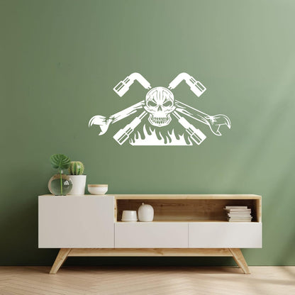 Engraving Decals Auto Workshop Car Dealership Skeleton Skull Garage Can Modify And Add Information