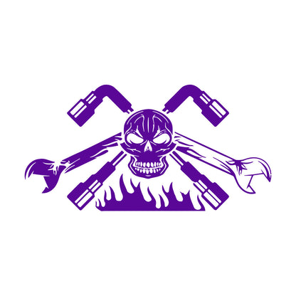 Engraving Decals Auto Workshop Car Dealership Skeleton Skull Garage Can Modify And Add Information