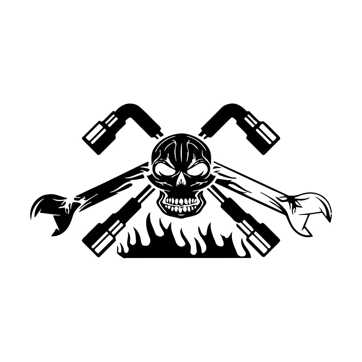 Engraving Decals Auto Workshop Car Dealership Skeleton Skull Garage Can Modify And Add Information