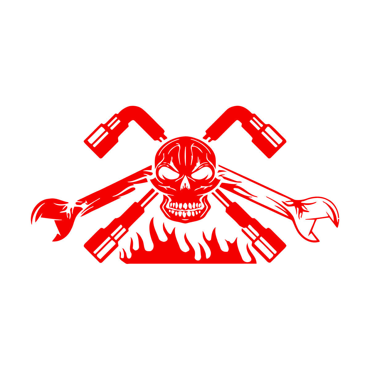 Engraving Decals Auto Workshop Car Dealership Skeleton Skull Garage Can Modify And Add Information