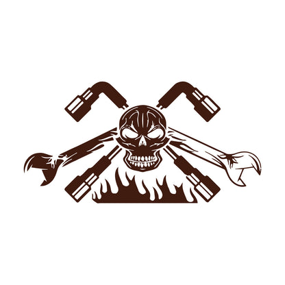 Engraving Decals Auto Workshop Car Dealership Skeleton Skull Garage Can Modify And Add Information