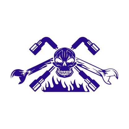 Engraving Decals Auto Workshop Car Dealership Skeleton Skull Garage Can Modify And Add Information