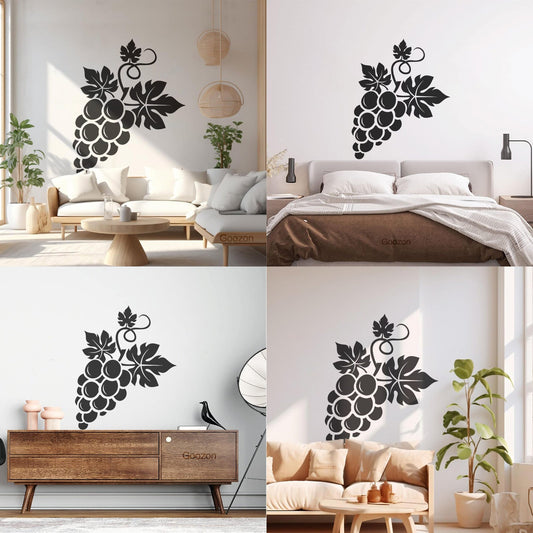 Vinyl Wall Stickers Bunch Of Grapes Fruit Wine Waterproof