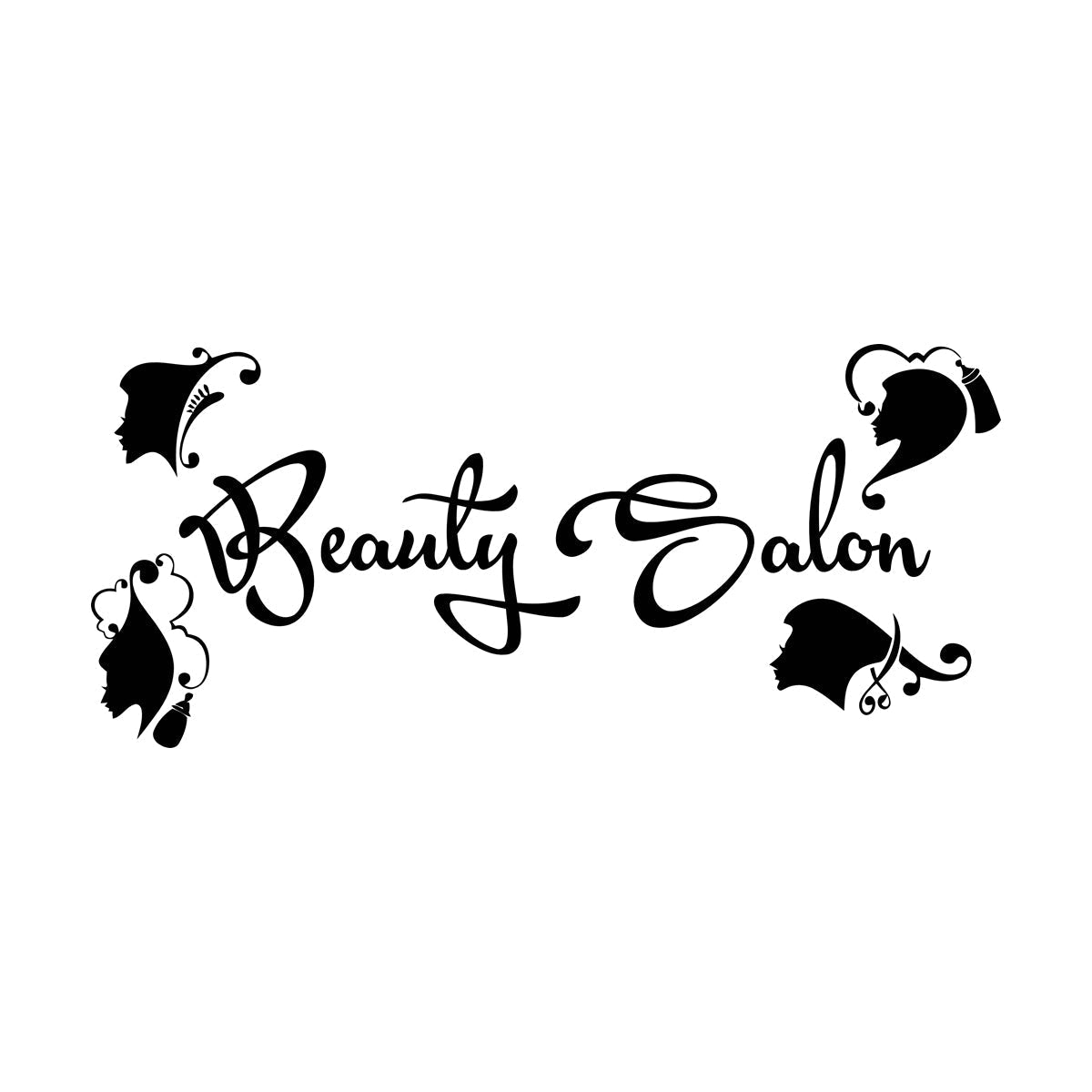 Mural And Wall Vinyl Decal Hairdressing Beauty Salon Logo Signboard Barbershop Store Decoration