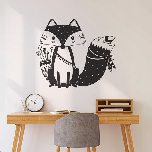 Engraving Stickers Beautiful Fox Animal Baby Art Decoration