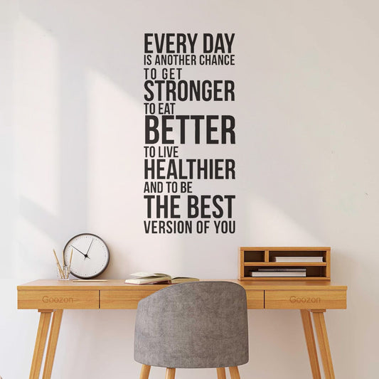 Lettering Stickers Inspirational Quotes Every Day Is Another Opportunity To Make Yourself Stronger Removable Without Leaving Glue