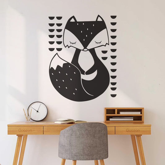 Lettering Stickers Cartoon Fox Nordic Animal Animal Adventure Letter Glass Stickers