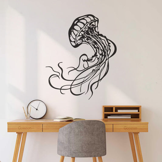 Cartoon Jellyfish Marine Animal Jellyfish Sea Floor Bathroom Kitchen Fine Carving Decals Do Not Damage The Wall Surface