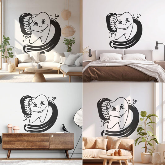 Cartoon Teeth Children Bedroom Dentist Dental Hospital Wall Decals Personalized Customization