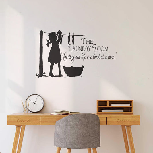 Lettering Stickers Laundry Room Laundry Sign Quote Sorting One Batch Of Clothes At A Time It Won'T Fall Off