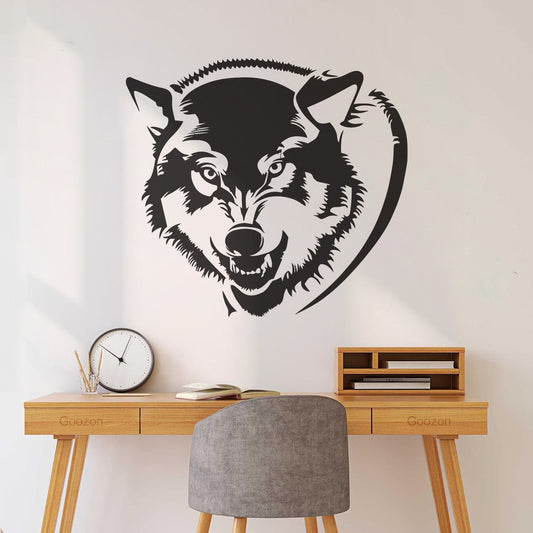 Lettering Decals Wild Animal Wolf Ferocious Wolf Head Animal Theme Easy Installation