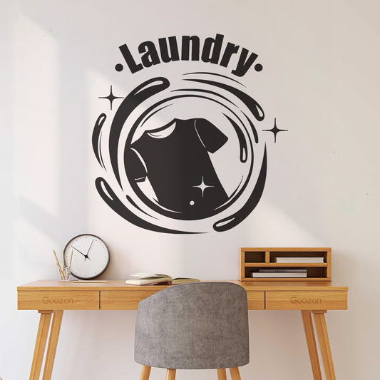 Wall Decals Laundry Logo Clothing Pattern Dry Cleaning Service Store Tattoo Culture