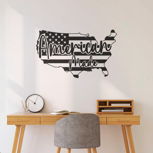 Lettering Decals Usa Map Silhouette Store Decoration