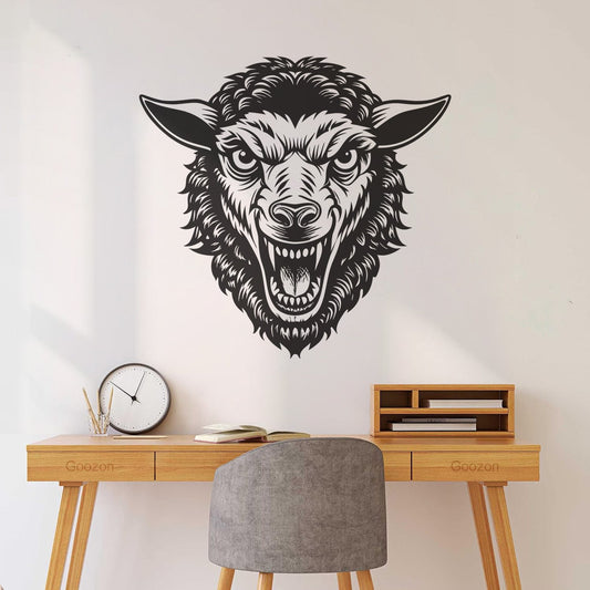 Wall Vinyl Sticker Decor Of A Wolf Head Wall Beautification