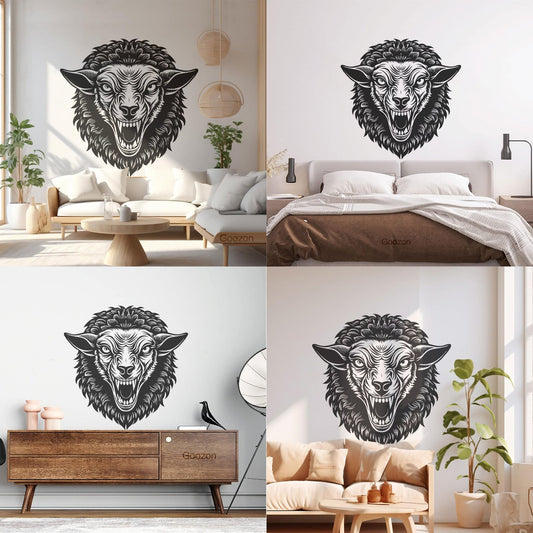 Wall Decals Image Of A Wolf Head Easy Installation
