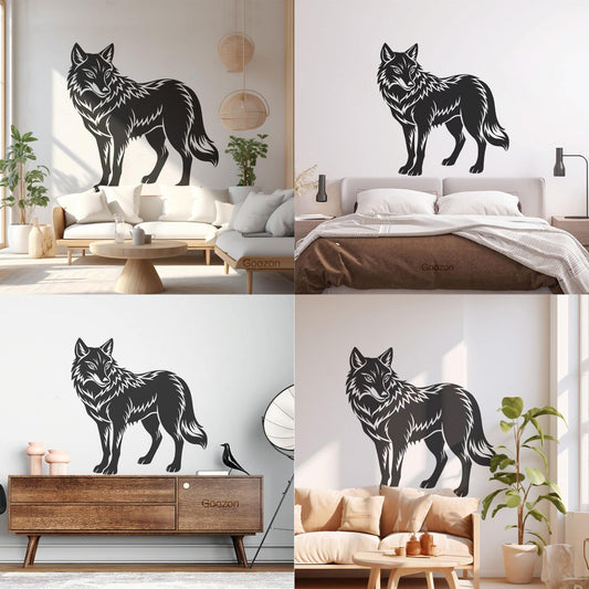 Wolf Standing On A Wall Vinyl Sticker Decor Self Adhesive
