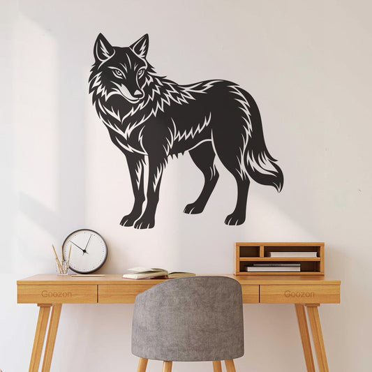 Wolf Standing On A Wall Vinyl Sticker Decor Self Adhesive