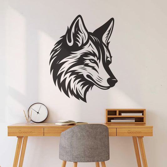 Fine Carving Decals A Fierce And Detailed And Wolf Head Perfect Art Decoration
