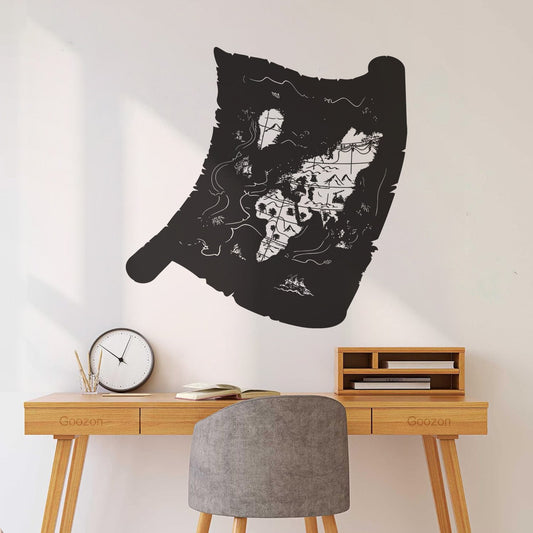 Fine Carving Stickers Silhouette Treasure Map Scroll Paper Only Multiple Size Options