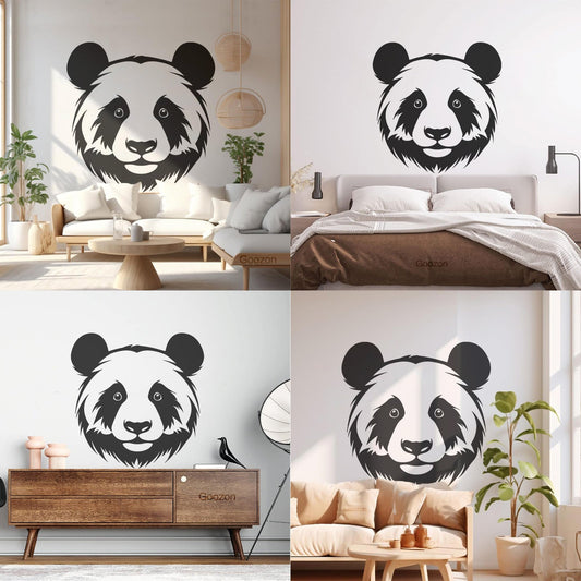 Angelic Silhouette Of Panda Head Vinyl Art Sticker It Won'T Fall Off