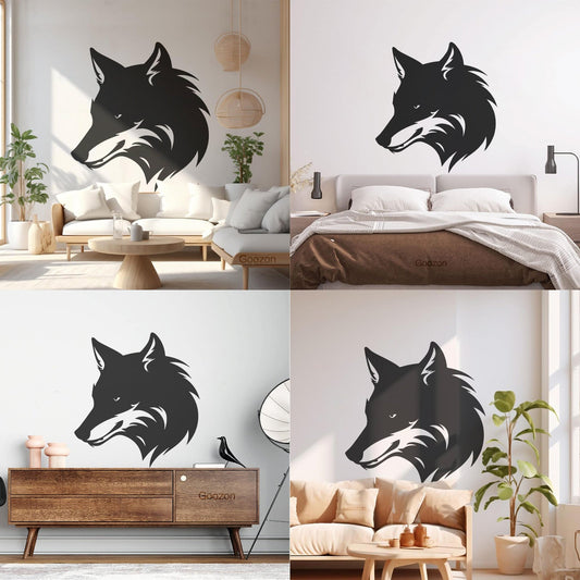 Lettering Decals Angelic Silhouette Of Wolf Head Waterproof
