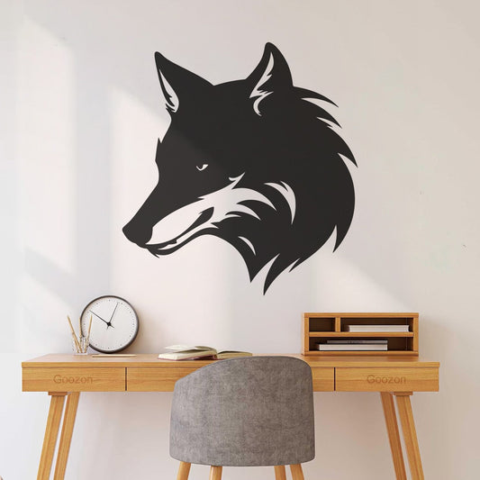 Lettering Decals Angelic Silhouette Of Wolf Head Waterproof