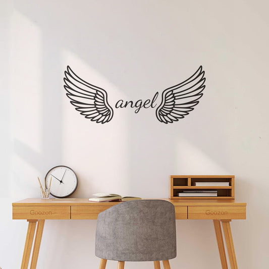 Vinyl Wall Stickers Angel Wing Clipart Wings Silhouette Design Memorial Wings Personalized Customization